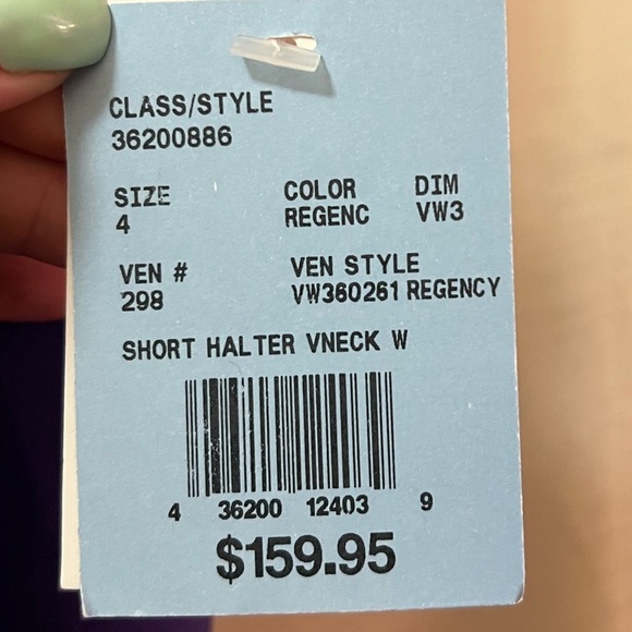 White by Vera Wang purple halter dress bow detail summer fun flowy midi - Picture 4 of 10